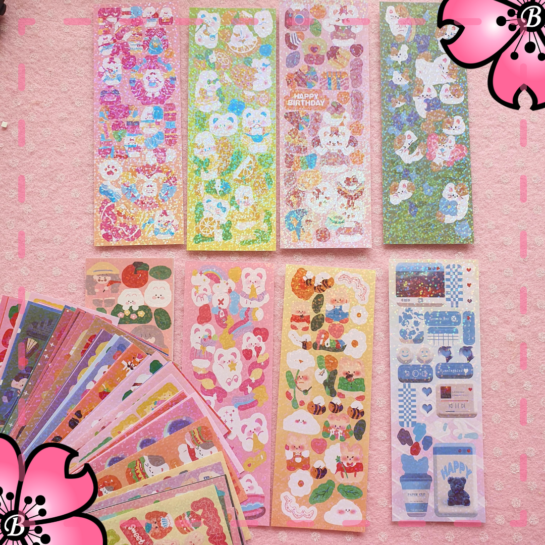 Korean style glitter stickers