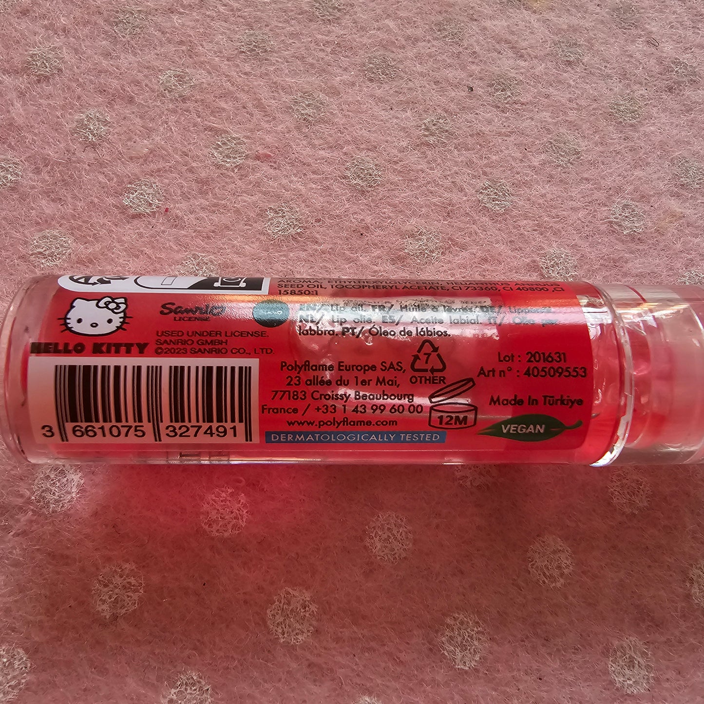Hello Kitty lip oil gloss fragola