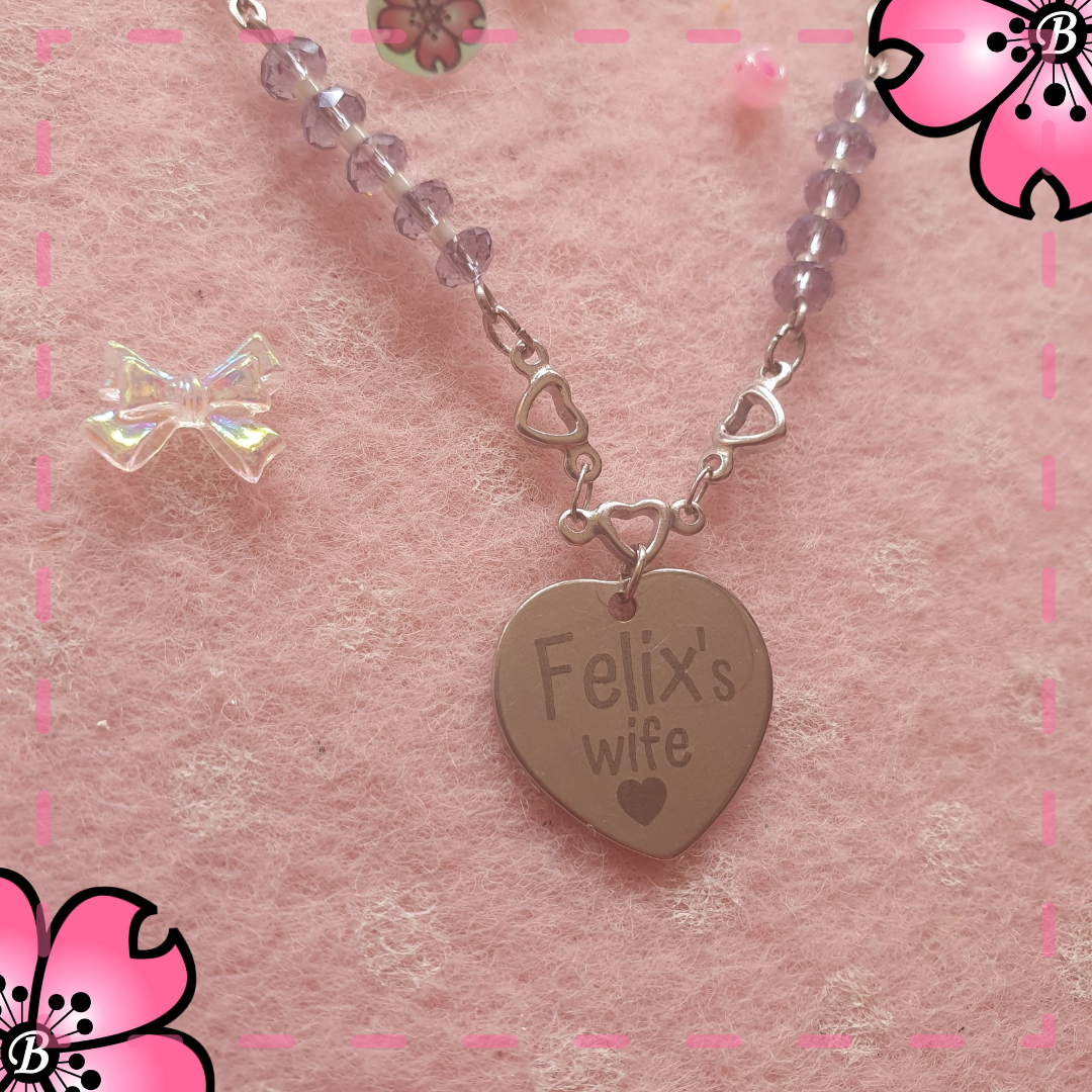 Kpop necklace idols' wife - choose name Skz, Bts, Ateez