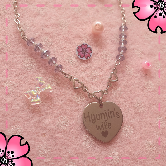 Kpop necklace idols' wife - choose name Skz, Bts, Ateez