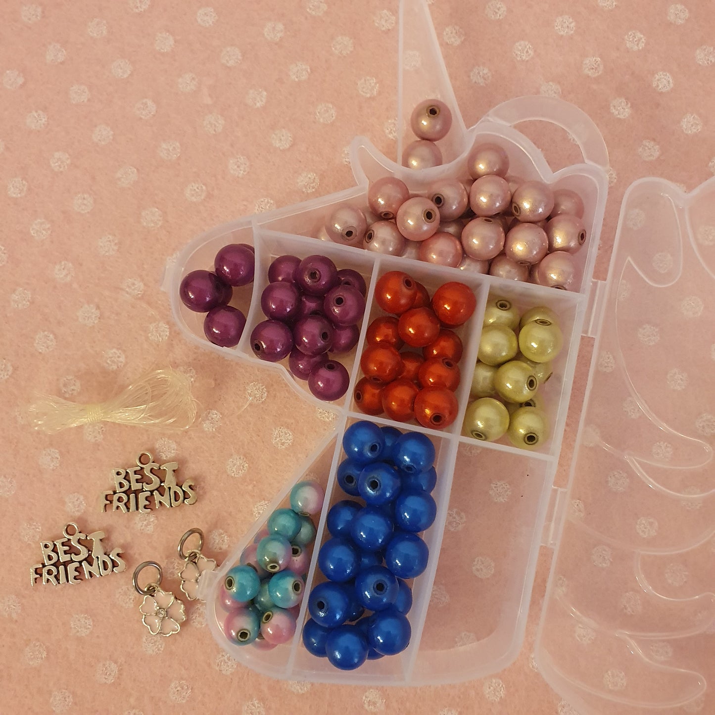 "UNICORN" BEAD KIT with miracle beads and CHARMS with our LOGO