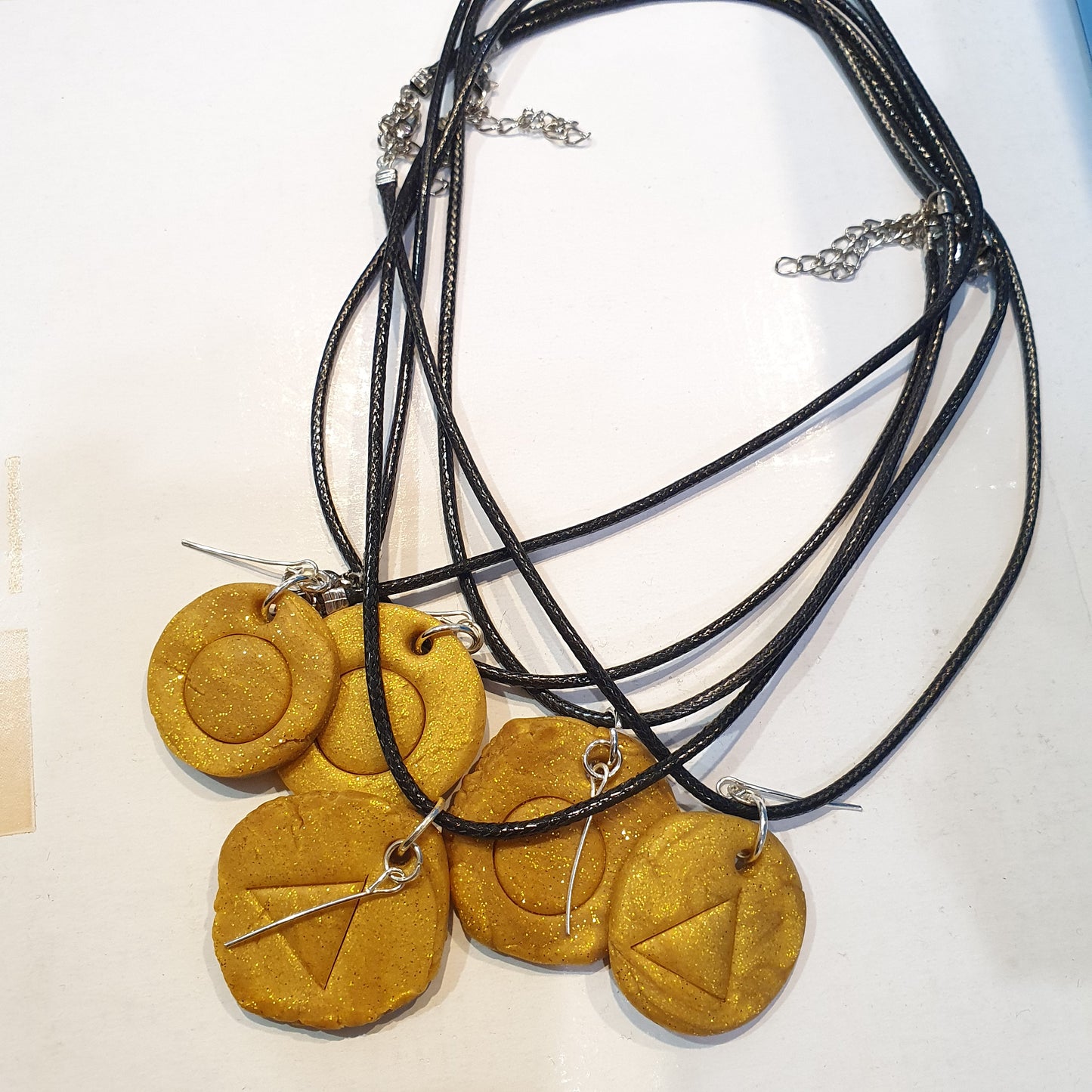 Fimo necklace in the shape of a Korean biscuit - Circle - Triangle - Star - Umbrella