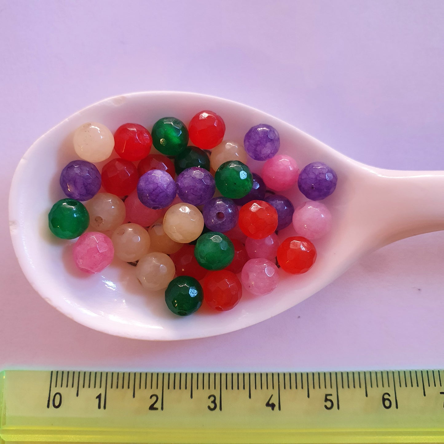 Mixed semiprecious stones, 6 mm faceted beads