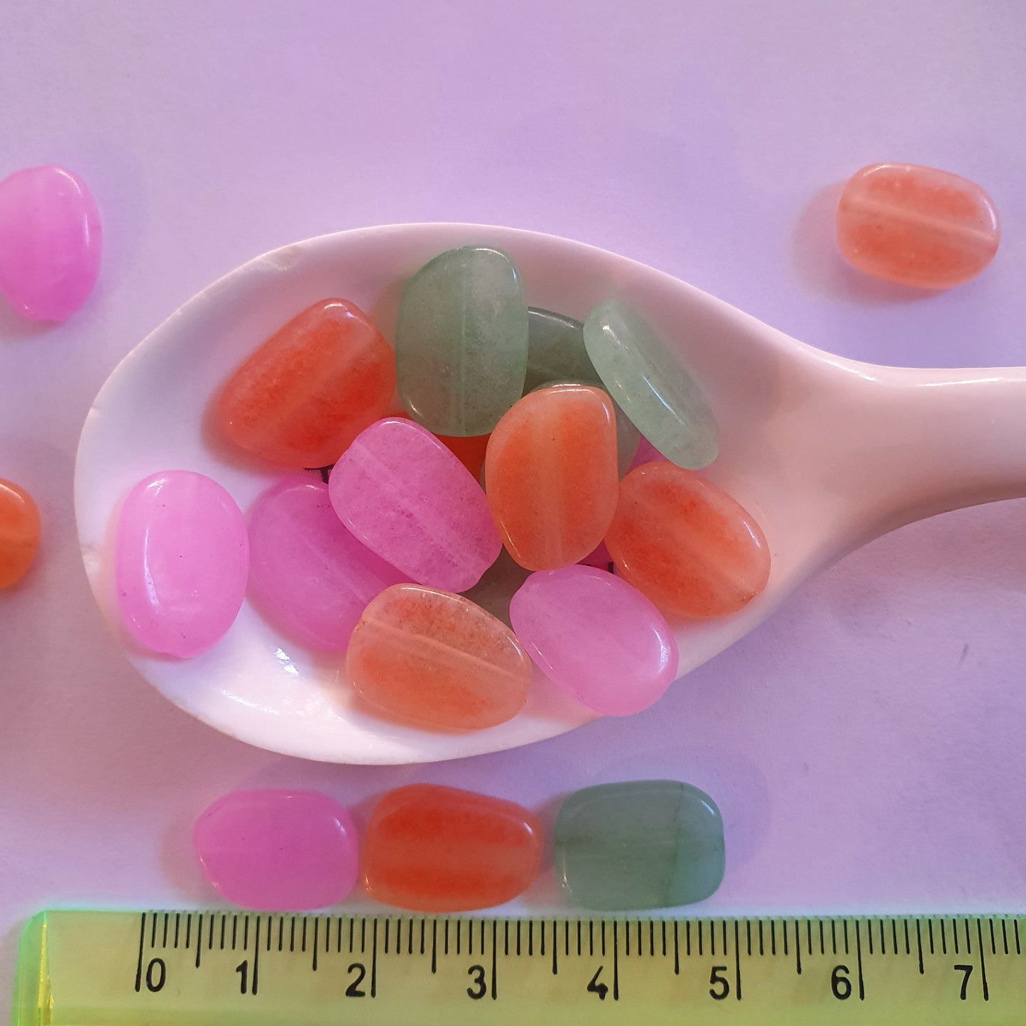 Mixed semi-precious stones - sugared almonds -
