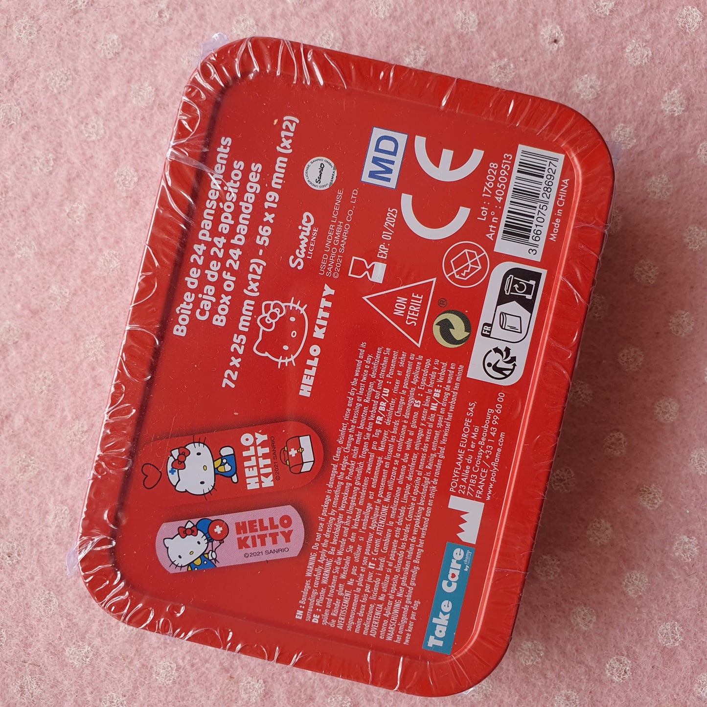 Hello kitty PATCHES tin box