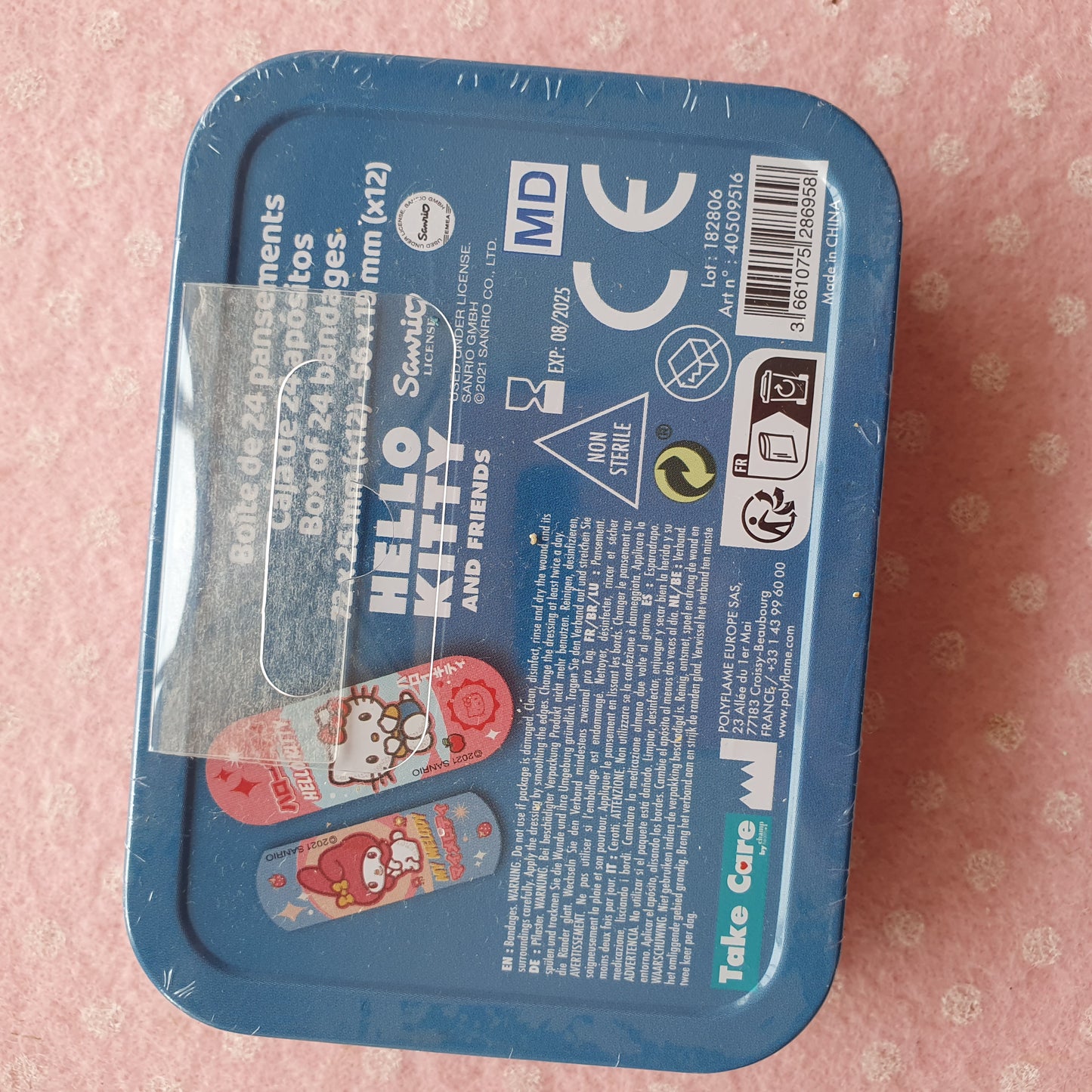 Hello kitty PATCHES tin box
