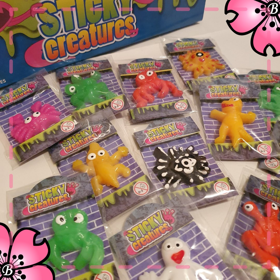 STICKY CREATURES, small gel squish monsters GADGETS for birthdays, party favors
