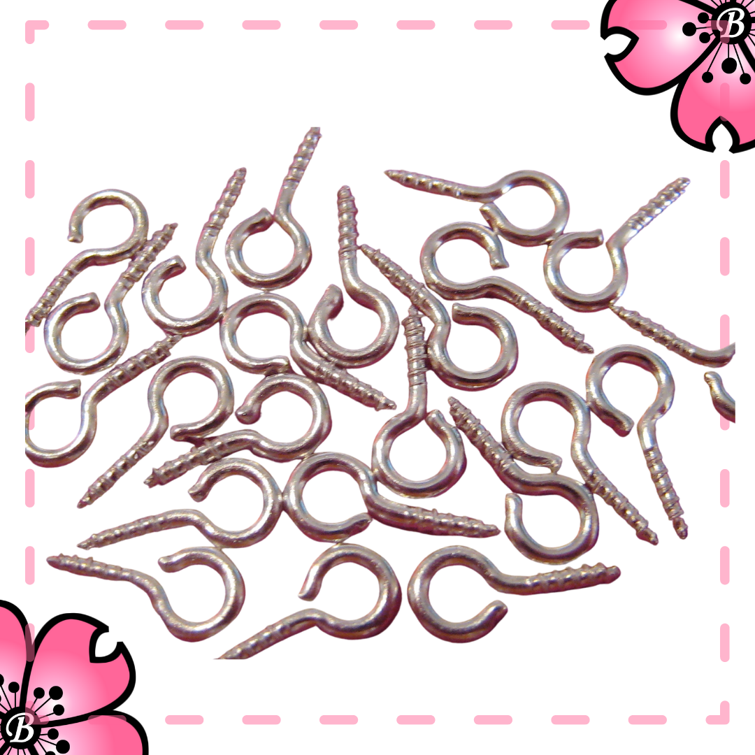 Screw hooks for fimo pendants and bottles