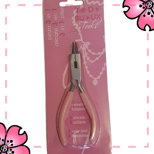 3 in 1 pliers for creating costume jewellery: cut, close, create buttonholes