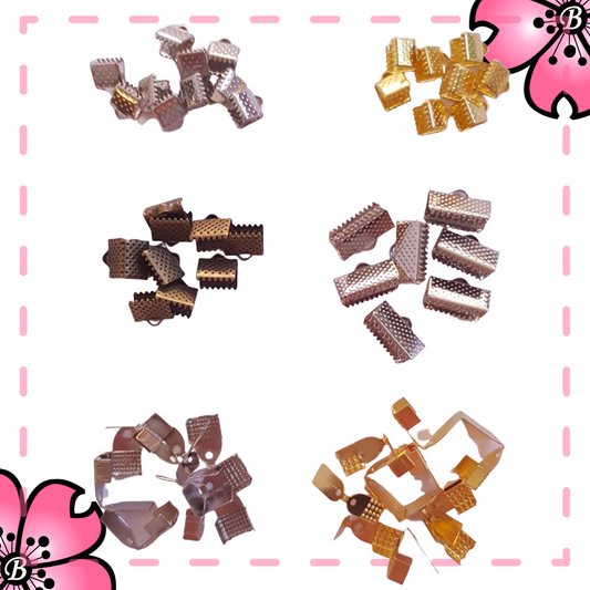 Terminals for ribbons, to create costume jewellery