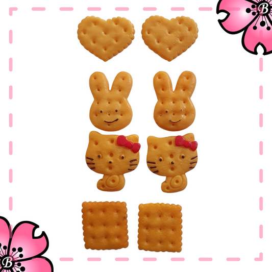 Biscuit resin cabochons - 8 pieces