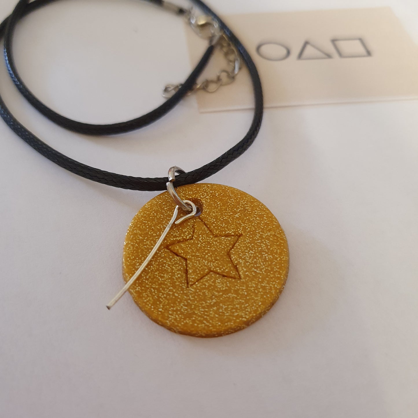 Fimo necklace in the shape of a Korean biscuit - Circle - Triangle - Star - Umbrella