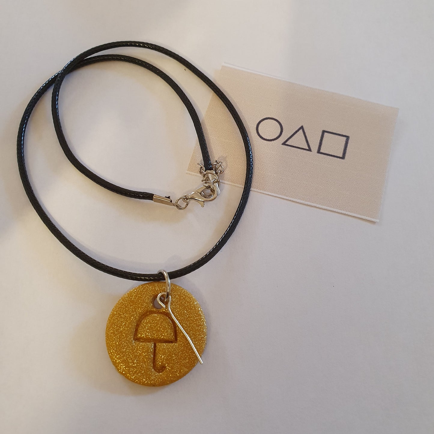 Fimo necklace in the shape of a Korean biscuit - Circle - Triangle - Star - Umbrella