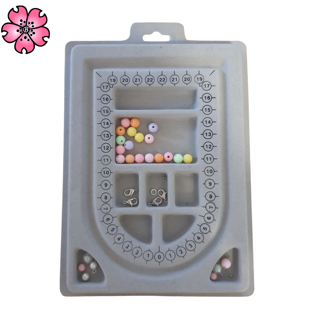 Bead tray for creating costume jewellery