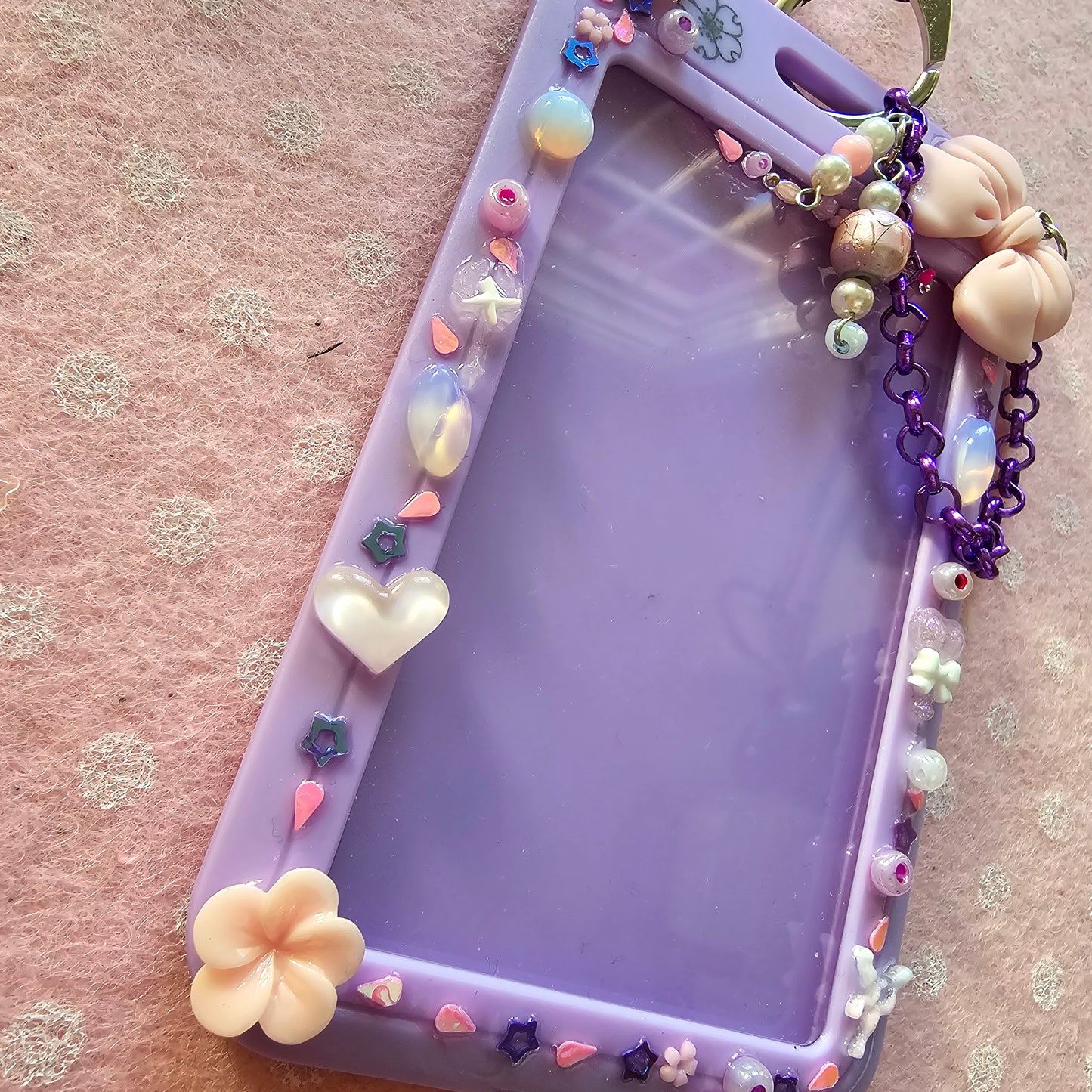 Decorated photocard holder binder for cards and photos - purple