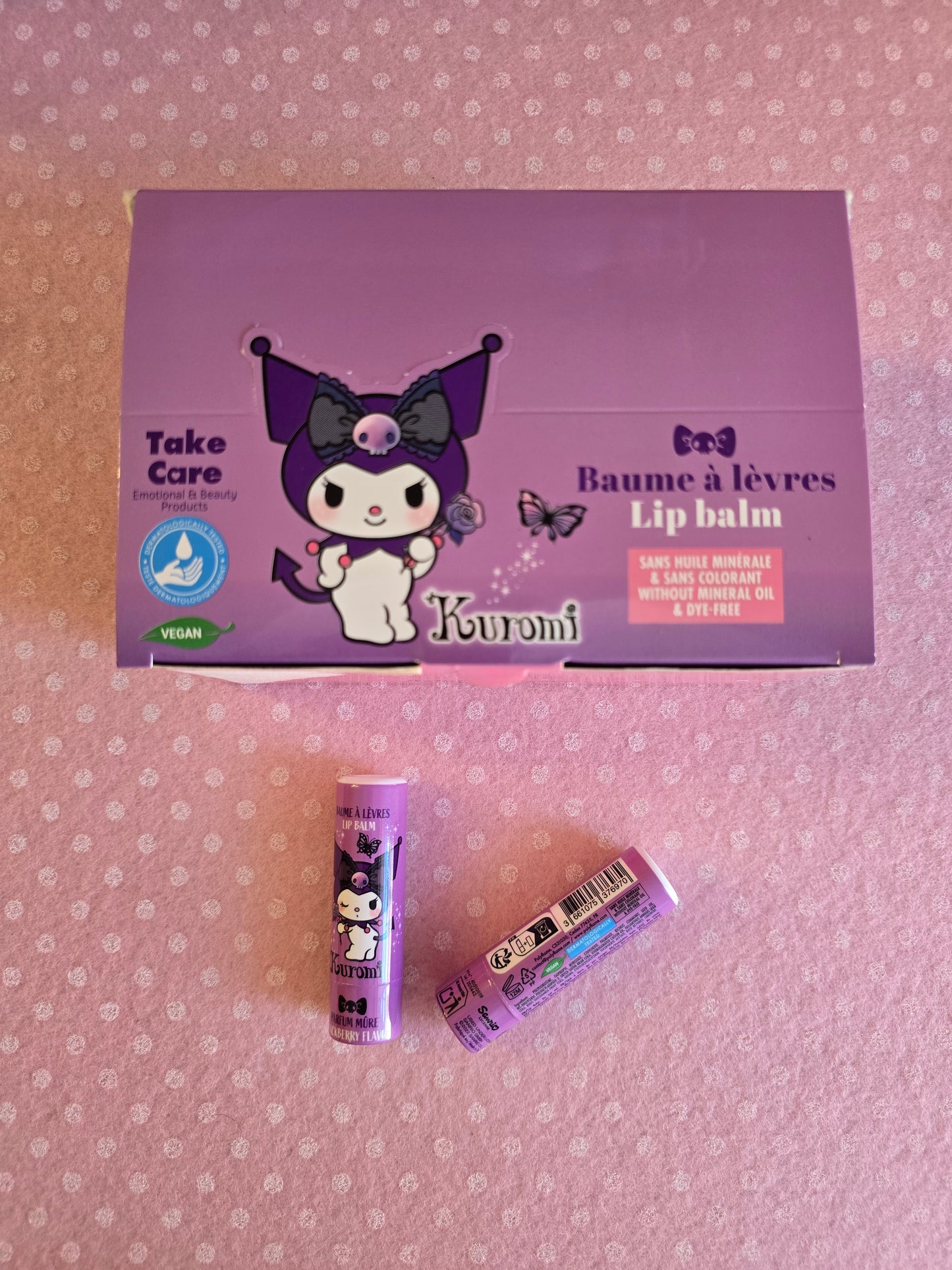 Kuromi Pochette in peluche, Mascara, Lip Balm