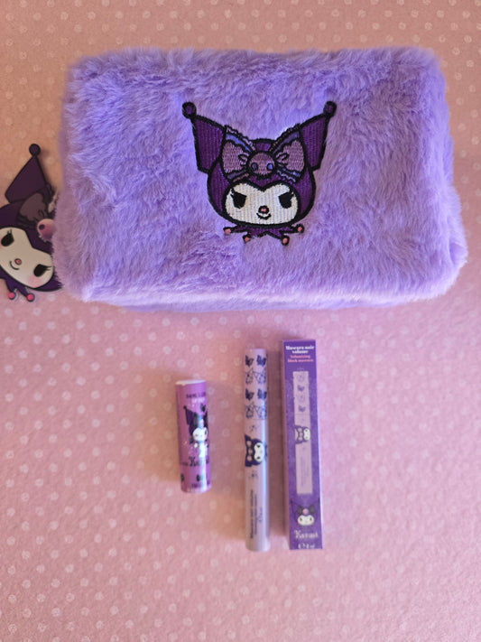 Kuromi Pochette in peluche, Mascara, Lip Balm
