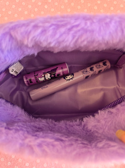 Kuromi Pochette in peluche, Mascara, Lip Balm