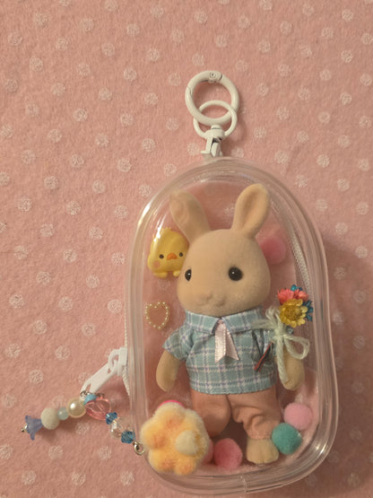 Sylvanian families bag charm coniglio con fiori