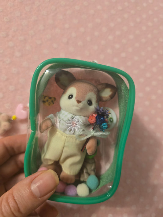 Sylvanian families bag charm cervo con fiori