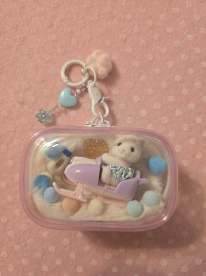 Sylvanian families bag charm leopardo delle nevi baby