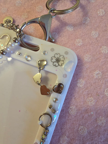 Card Holder Bianco "Hearts" per Photocard kpop e badge