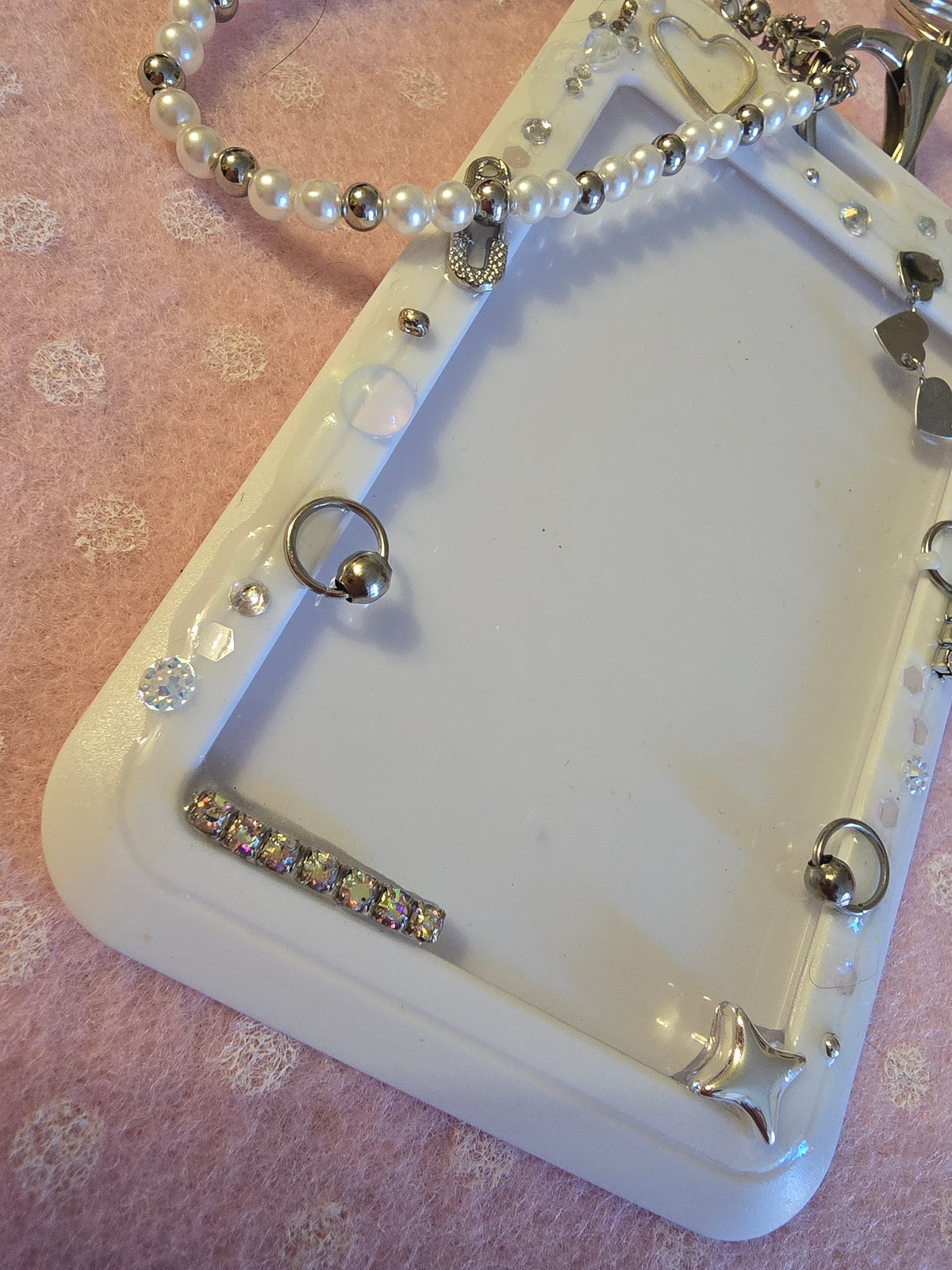 Card Holder Bianco "Hearts" per Photocard kpop e badge