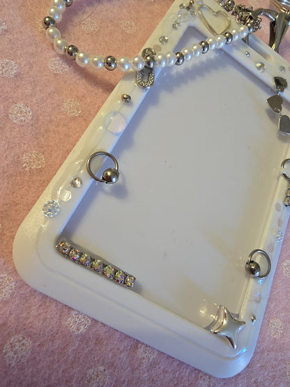 Card Holder Bianco "Hearts" per Photocard kpop e badge
