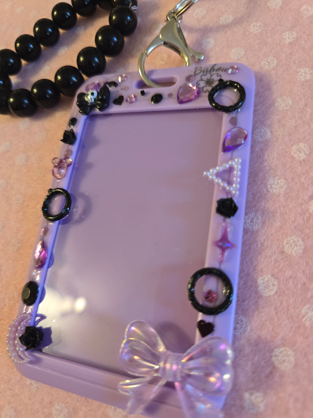 Card Holder Lilla e nero per Photocard kpop e badge