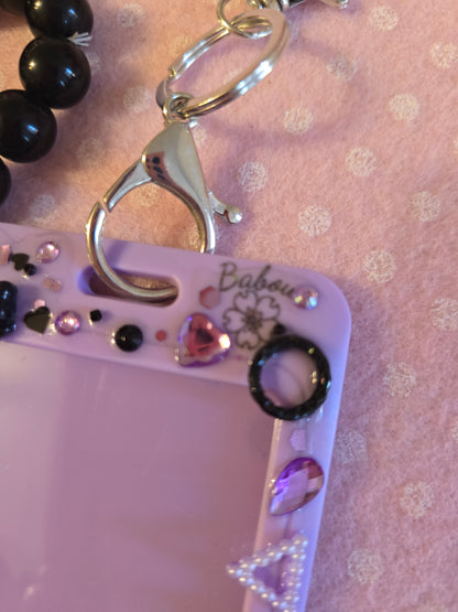 Card Holder Lilla e nero per Photocard kpop e badge