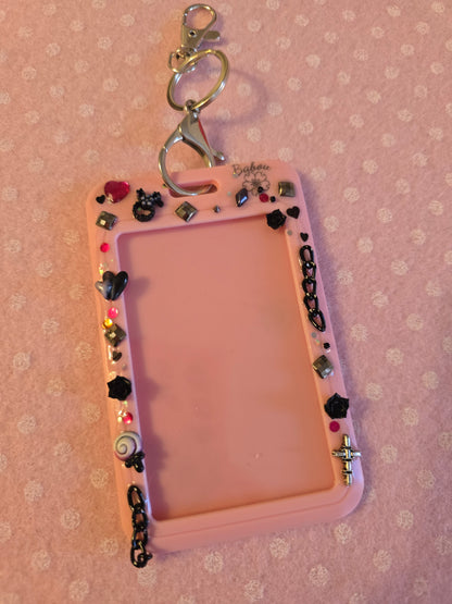 Card Holder Rosa e Nero per Photocard kpop e badge