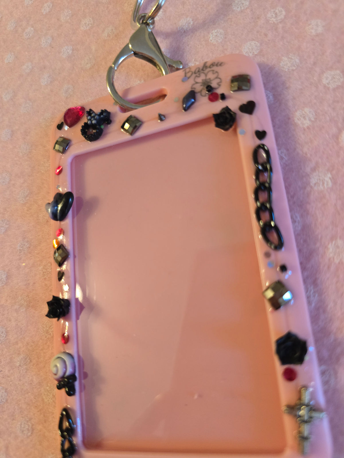Card Holder Rosa e Nero per Photocard kpop e badge