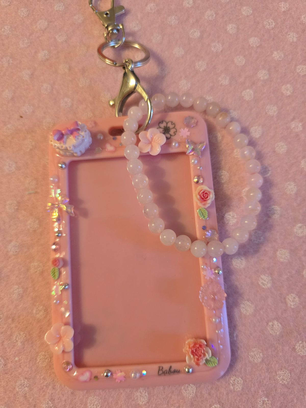Card Holder Rosa "Cute" per Photocard kpop e badge