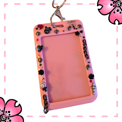 Card Holder Rosa e Nero per Photocard kpop e badge