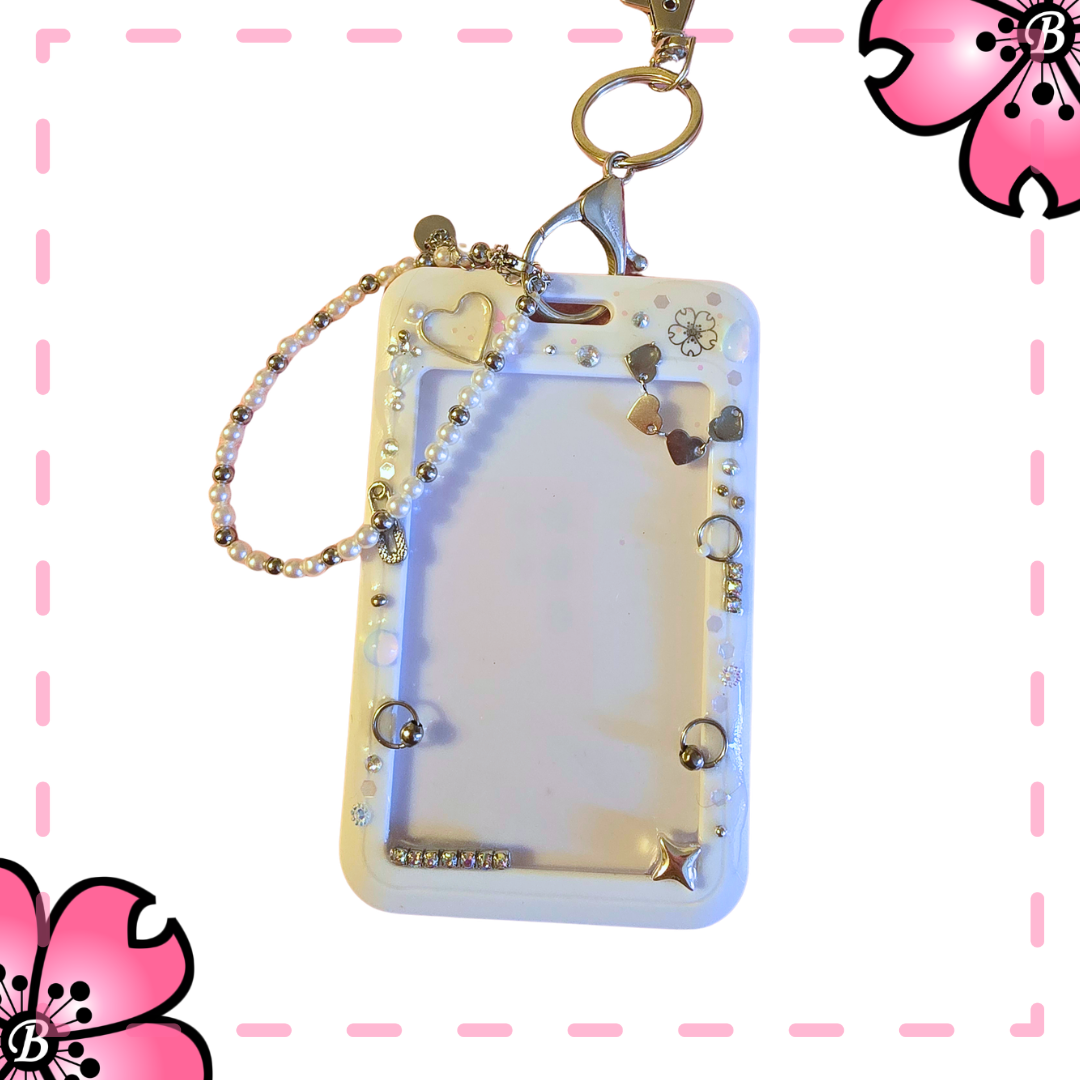 Card Holder Bianco "Hearts" per Photocard kpop e badge