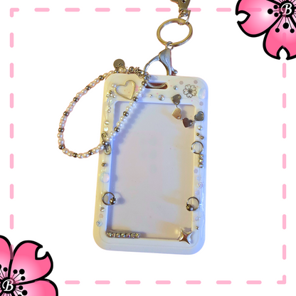 Card Holder Bianco "Hearts" per Photocard kpop e badge
