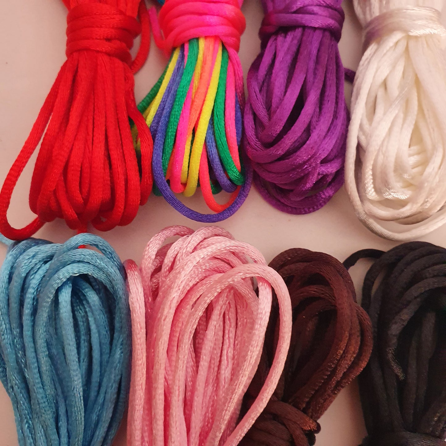 Cordone silk in Nylon per Braccialetti - lotto 5 metri - scegli il colore