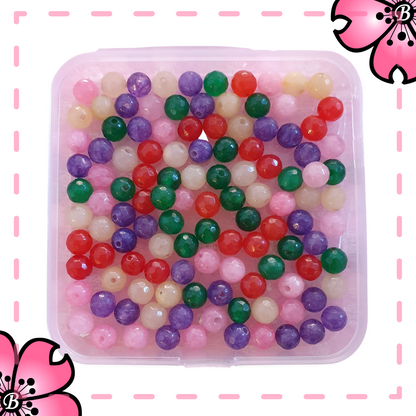 Mixed semiprecious stones, 6 mm faceted beads